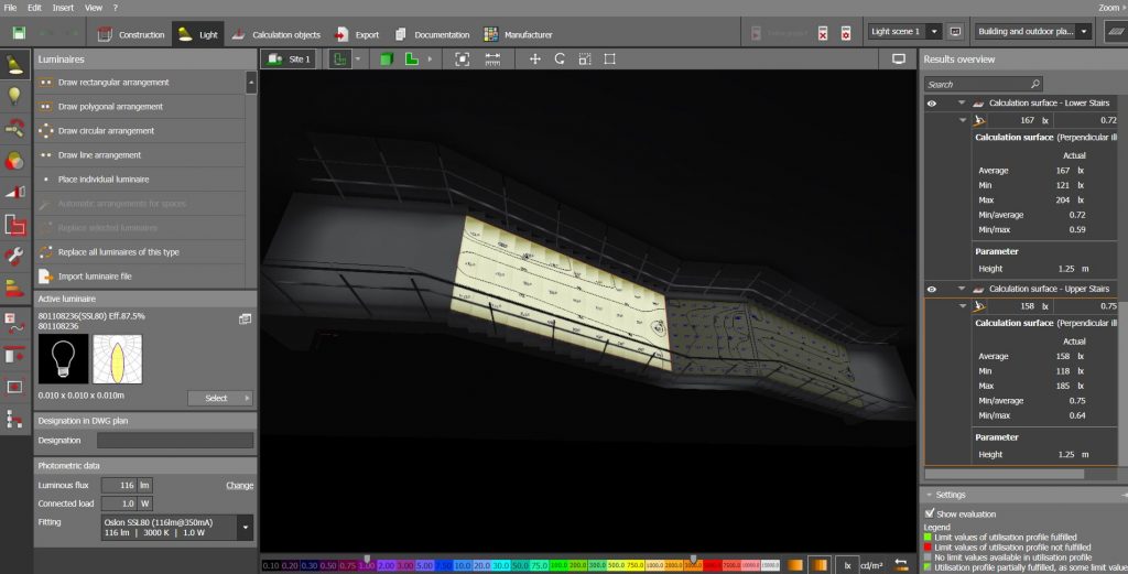 Illuminated handrail planning