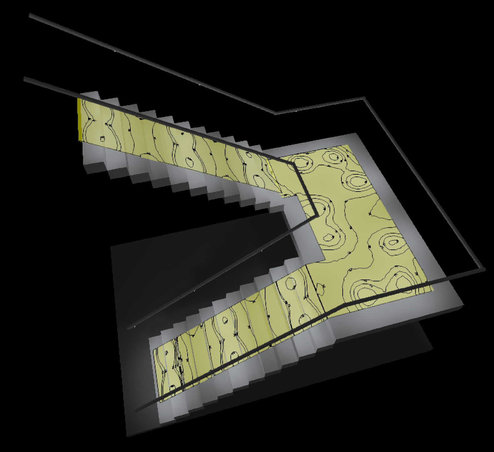 Photometric Simulation of LED Handrail Staircase