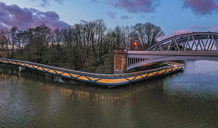 Railled Handrail Lighting Dukes Meadow Footbridge